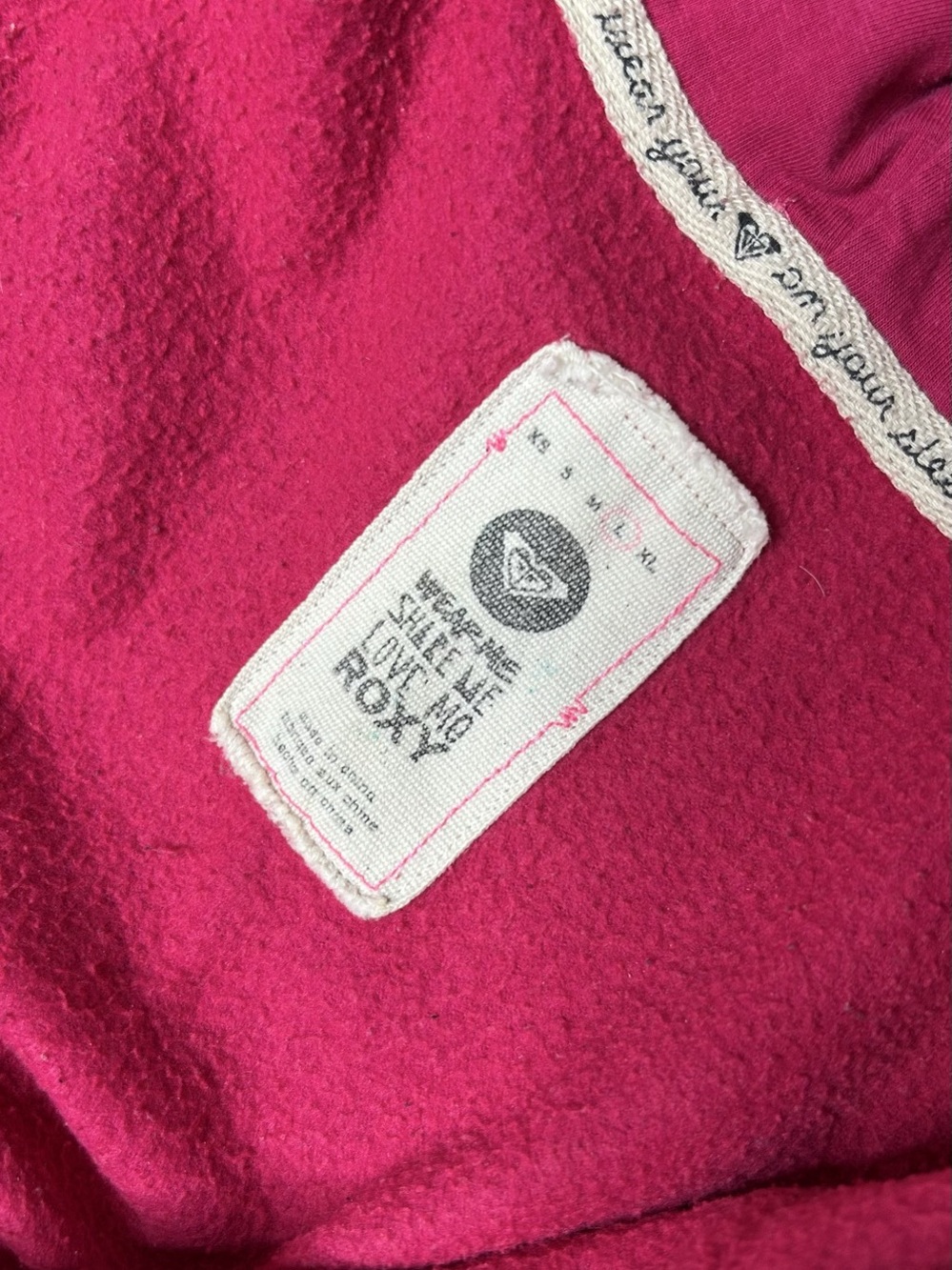 Fuchsia Roxy zip up hoodie - Picture 3 of 3